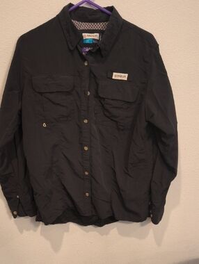Magellan Outdoors Black Lightweight Long-Sleeve Shirt Fish Gear Wicking Large